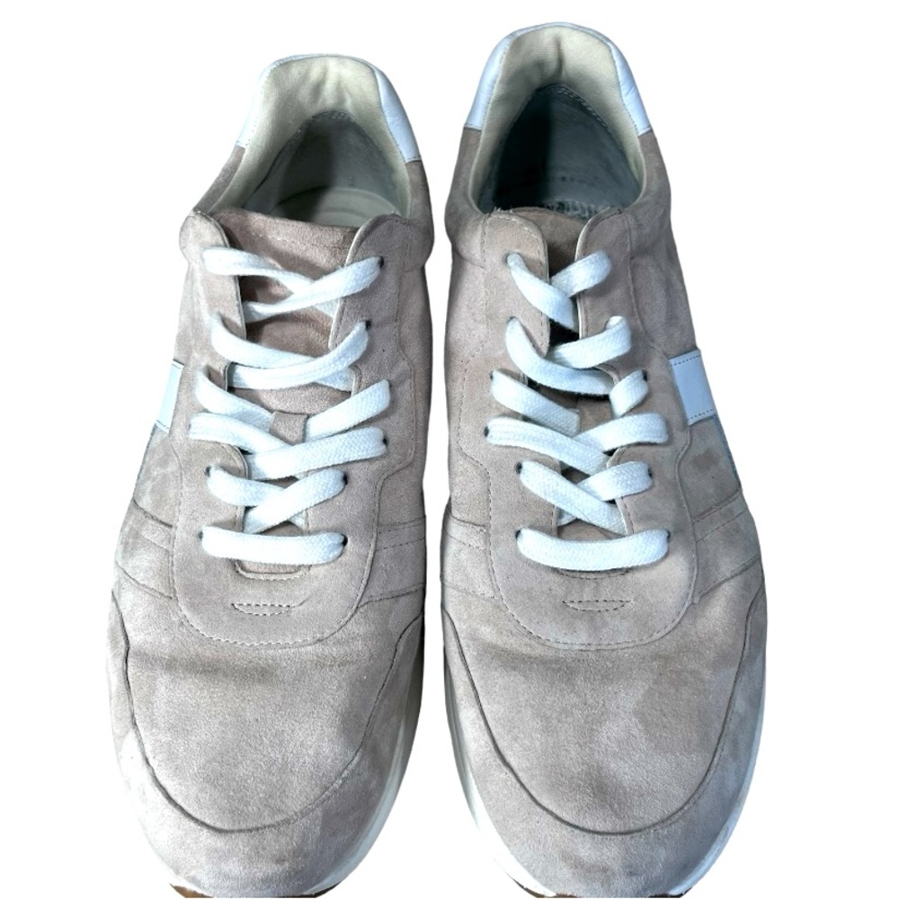 Lauren by Ralph Lauren Rylee  lace up leather light blush white sneaker shoes.